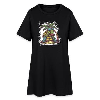 Turtle Summer Comic - Women’s T-Shirt Dress - black - Front