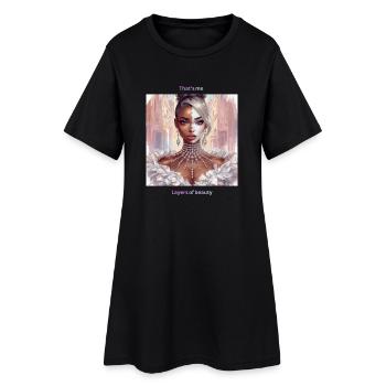 Cristaux de portrait fendus glamour - Robe T-shirt Femme - noir - Devant