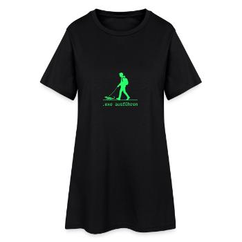 .EXE ausführen – Lustiges Informatiker Shirt grün - Frauen T-Shirt-Kleid - Schwarz - Vorne
