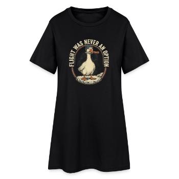 Ente mit Messer: Flug war nie Option - Frauen T-Shirt-Kleid - Schwarz - Vorne