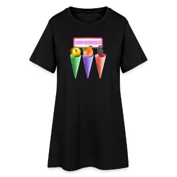 Neon Cream Trio Mashup - Women’s T-Shirt Dress - black - Front