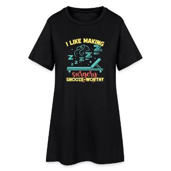 Anesthésiste Anesthésie Snooze - Robe T-shirt Femme - noir - Devant