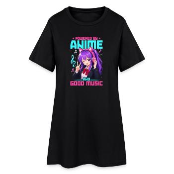 Anime et musique Chibi - Robe T-shirt Femme - noir - Devant
