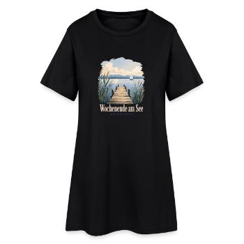 Wochenende am See, Bodensee Uferkind Heimatmotiv - Women’s T-Shirt Dress - black - Front