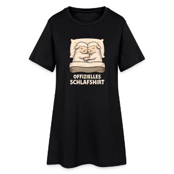 Offizielles Schlafshirt Kuschel Schafe - Frauen T-Shirt-Kleid - Schwarz - Vorne