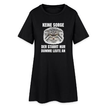 Pallas Katze Manul Cat Sarkasmus Katzen Meme Motiv - Frauen T-Shirt-Kleid - Schwarz - Vorne