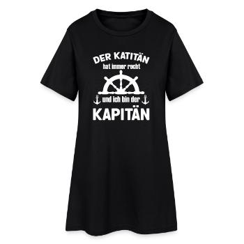 Kapitän hat immer recht ich bin der Kapitän - Frauen T-Shirt-Kleid - Schwarz - Vorne