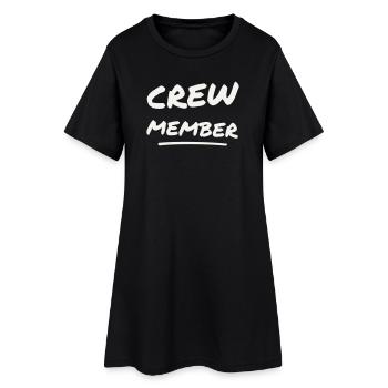 Crew Member Brush Lettering - Team Staff Event - Women’s T-Shirt Dress - black - Front