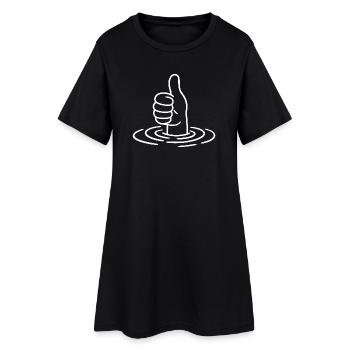 Pouce levé - pouce levé - main, vagues d’eau - Robe T-shirt Femme - noir - Devant