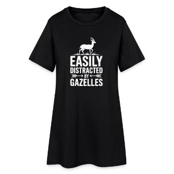 Gazelles Expressions Gazelles Drôle de Gazelle - Robe T-shirt Femme - noir - Devant