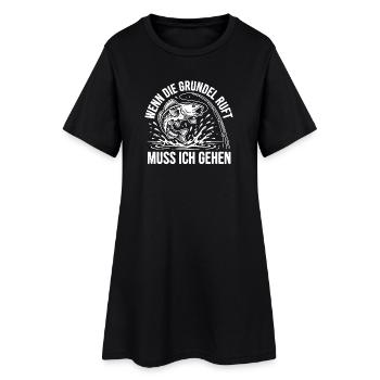 Grundel Ruft - Frauen T-Shirt-Kleid - Schwarz - Vorne