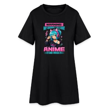 Anime et musique Chibi - Robe T-shirt Femme - noir - Devant
