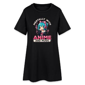 Anime et musique Chibi - Robe T-shirt Femme - noir - Devant