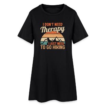 Randonnée sur sentier de montagne Randonnée en plein air Braconnage - Robe T-shirt Femme - noir - Devant