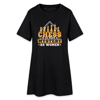 Schach Schachspieler Schachbrett - Frauen T-Shirt-Kleid - Schwarz - Vorne