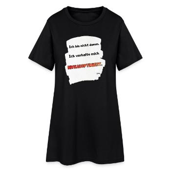 NIVEOPTIMIERT Spruchmotiv - Frauen T-Shirt-Kleid - Schwarz - Vorne
