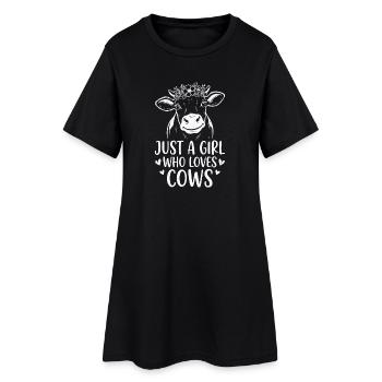 Cow Love Girls - Robe T-shirt Femme - noir - Devant