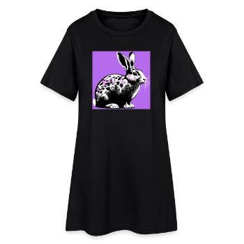 rabbit - Women’s T-Shirt Dress - black - Front