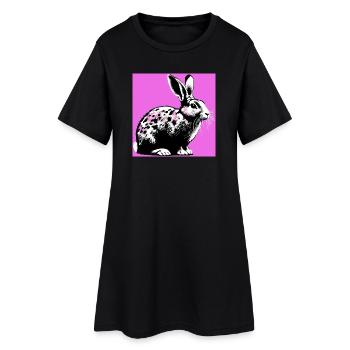 rabbit - Women’s T-Shirt Dress - black - Front