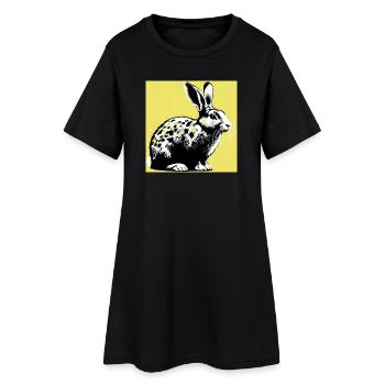 rabbit - Women’s T-Shirt Dress - black - Front