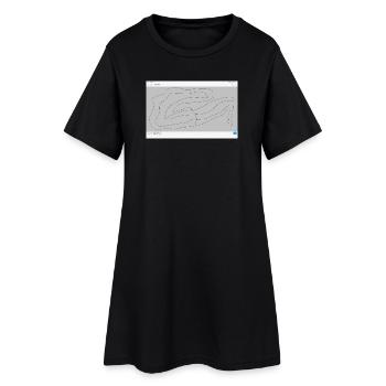 Fließende Konturen Linienkunst - Frauen T-Shirt-Kleid - Schwarz - Vorne