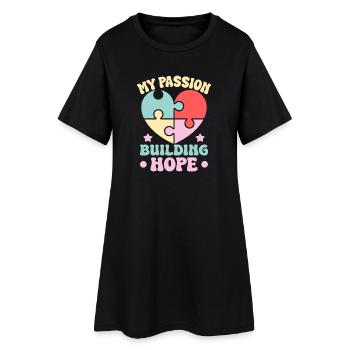 Appréciation du bénévolat : ma passion en construction - Robe T-shirt Femme - noir - Devant