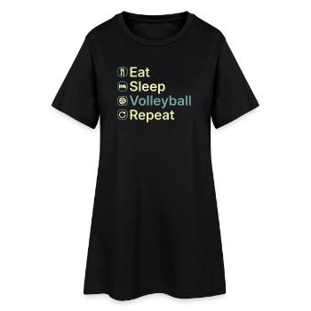 Eat Sleep Volleyball Repeat Funny Volleyball Gift - Women’s T-Shirt Dress - black - Front
