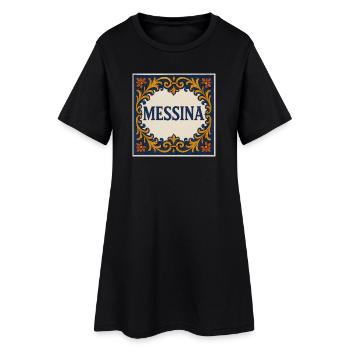 Conception de carreaux ornementaux de Messine - Robe T-shirt Femme - noir - Devant
