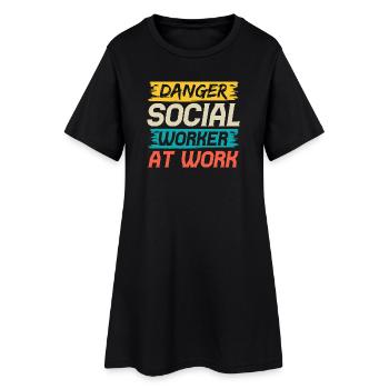 Citation d’assistante sociale : Danger Travailleur social au travail - Robe T-shirt Femme - noir - Devant