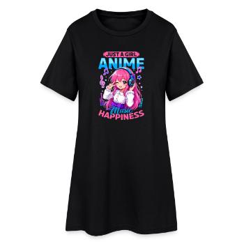 Anime et musique Chibi - Robe T-shirt Femme - noir - Devant