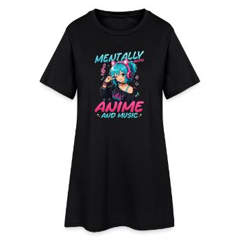 Anime et musique Chibi - Robe T-shirt Femme - noir - Devant