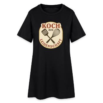 Koch aus Leidenschaft Vintage Patch - Frauen T-Shirt-Kleid - Schwarz - Vorne