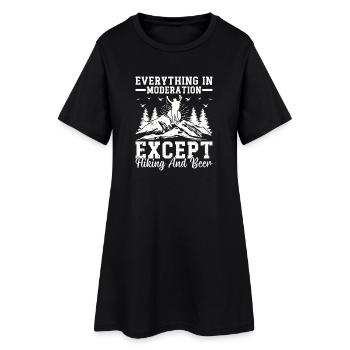 Everything In Moderation Except Hiking and Beer - Frauen T-Shirt-Kleid - Schwarz - Vorne