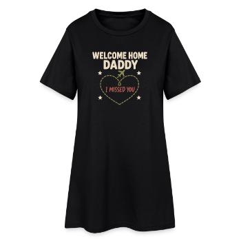 Bienvenue à la maison, Papa Retour militaire - Robe T-shirt Femme - noir - Devant