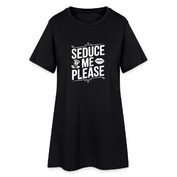 Verführe mich bitte. - Frauen T-Shirt-Kleid - Schwarz - Vorne