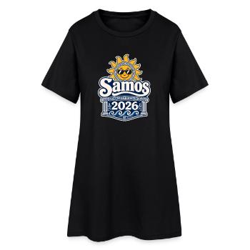Logo du symbole du soleil Samos 2026 - Robe T-shirt Femme - noir - Devant