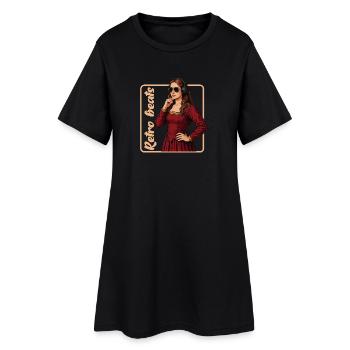 Casques féminins Musique rétro Beats - Robe T-shirt Femme - noir - Devant
