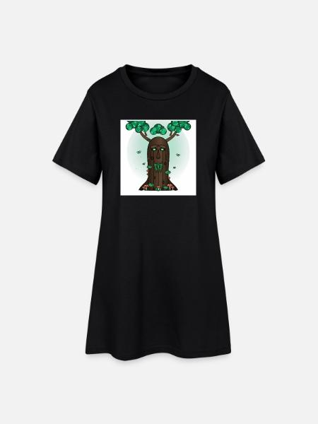 Forest Spirit Tree Face - Women’s T-Shirt Dress - black