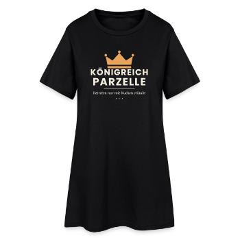 Königreich Parzelle – Kleingarten Spruch - Frauen T-Shirt-Kleid - Schwarz - Vorne