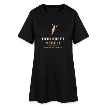 Hochbeet-Rebell – Gemüse hört nicht auf Befehle - Frauen T-Shirt-Kleid - Schwarz - Vorne
