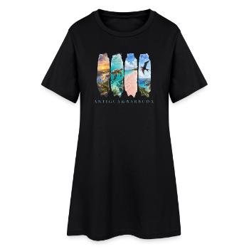 Voyage à Antigua Barbuda – Plage et mer des Caraïbes - Robe T-shirt Femme - noir - Devant