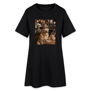 Chien Cowboy Bar à cigares Golden Retriever - Robe T-shirt Femme - noir - Devant