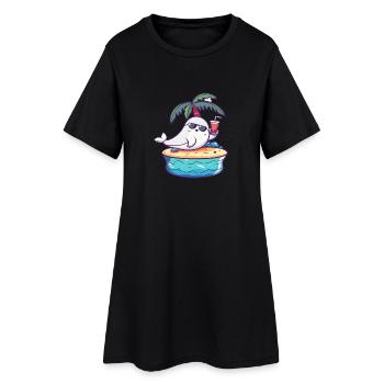 Vacances d’été des baleines - Robe T-shirt Femme - noir - Devant