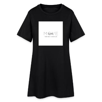 Move echtes Training echte Bewegung - Frauen T-Shirt-Kleid - Schwarz - Vorne