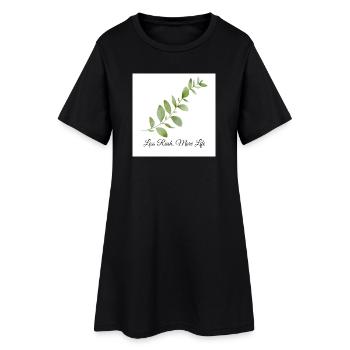 Moins de précipitation, plus de vie | Vintage botanique minimaliste - Robe T-shirt Femme - noir - Devant