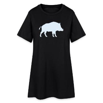 Silhouette bleue du sanglier sauvage - Robe T-shirt Femme - noir - Devant