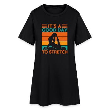 Yoga C’est une bonne journée pour s’étirer, yoga drôle - Robe T-shirt Femme - noir - Devant