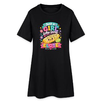 Mädchen liebt Elote - Frauen T-Shirt-Kleid - Schwarz - Vorne