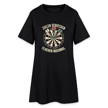 Zielen, Fluchen Dart - Frauen T-Shirt-Kleid - Schwarz - Vorne