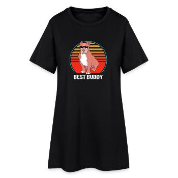Cadeau American Bully Pet Dog Dog - Robe T-shirt Femme - noir - Devant